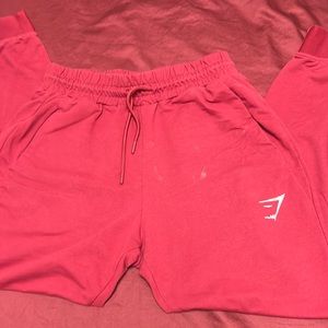 Gymshark red sweatpants joggers